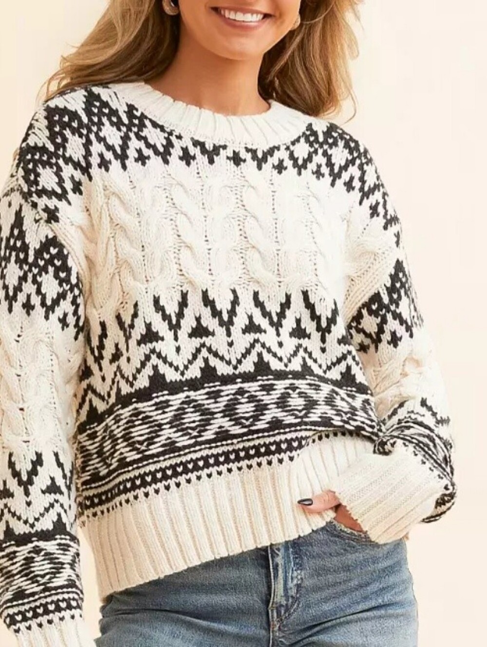 Z Supply Garland Fairisle Ski Sweater